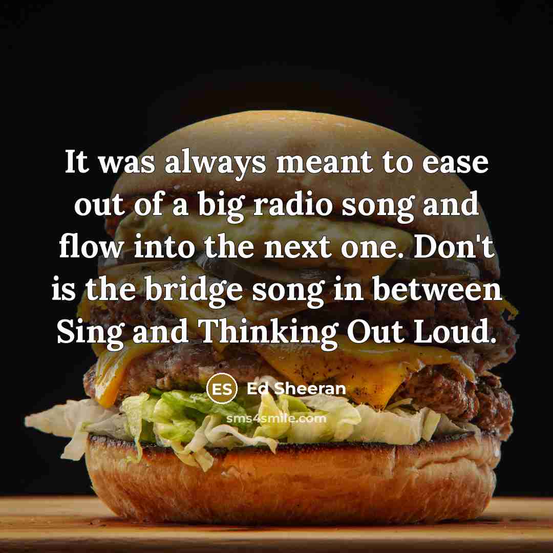 “It was always meant to ease out of a big…” quote by Ed Sheeran