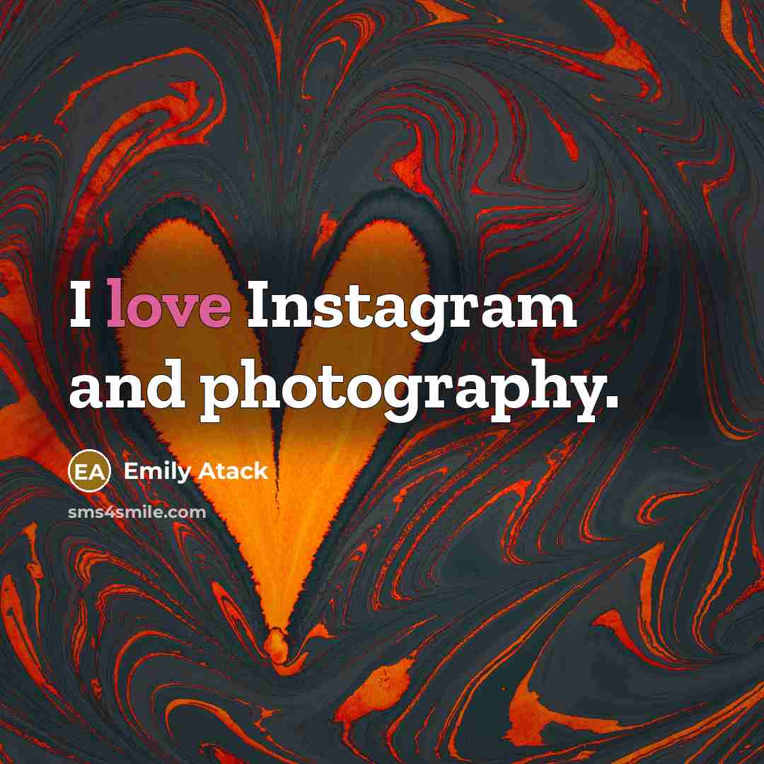 “I love Instagram and photography.…” quote by Emily Atack