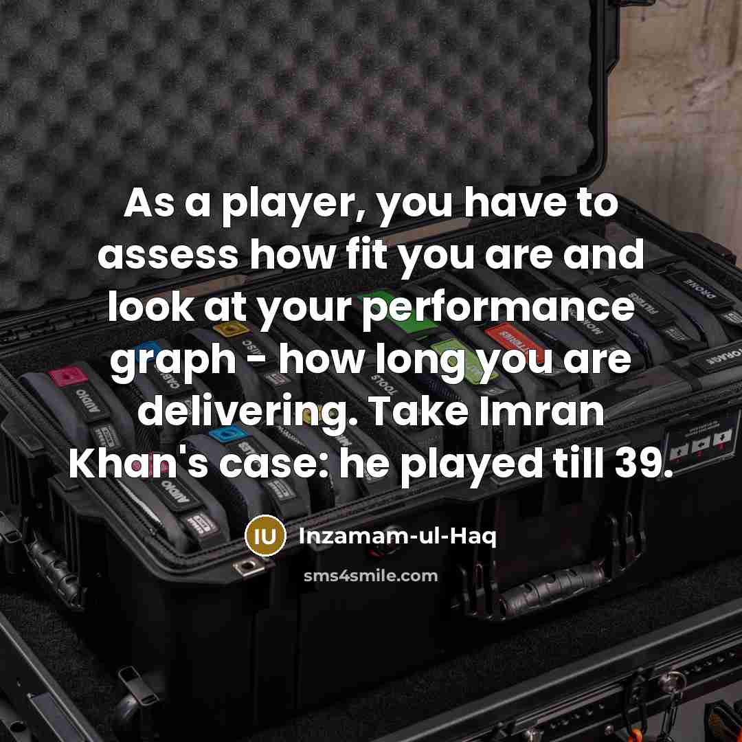“As a player, you have to assess how fit you…” quote by Inzamam-ul-Haq