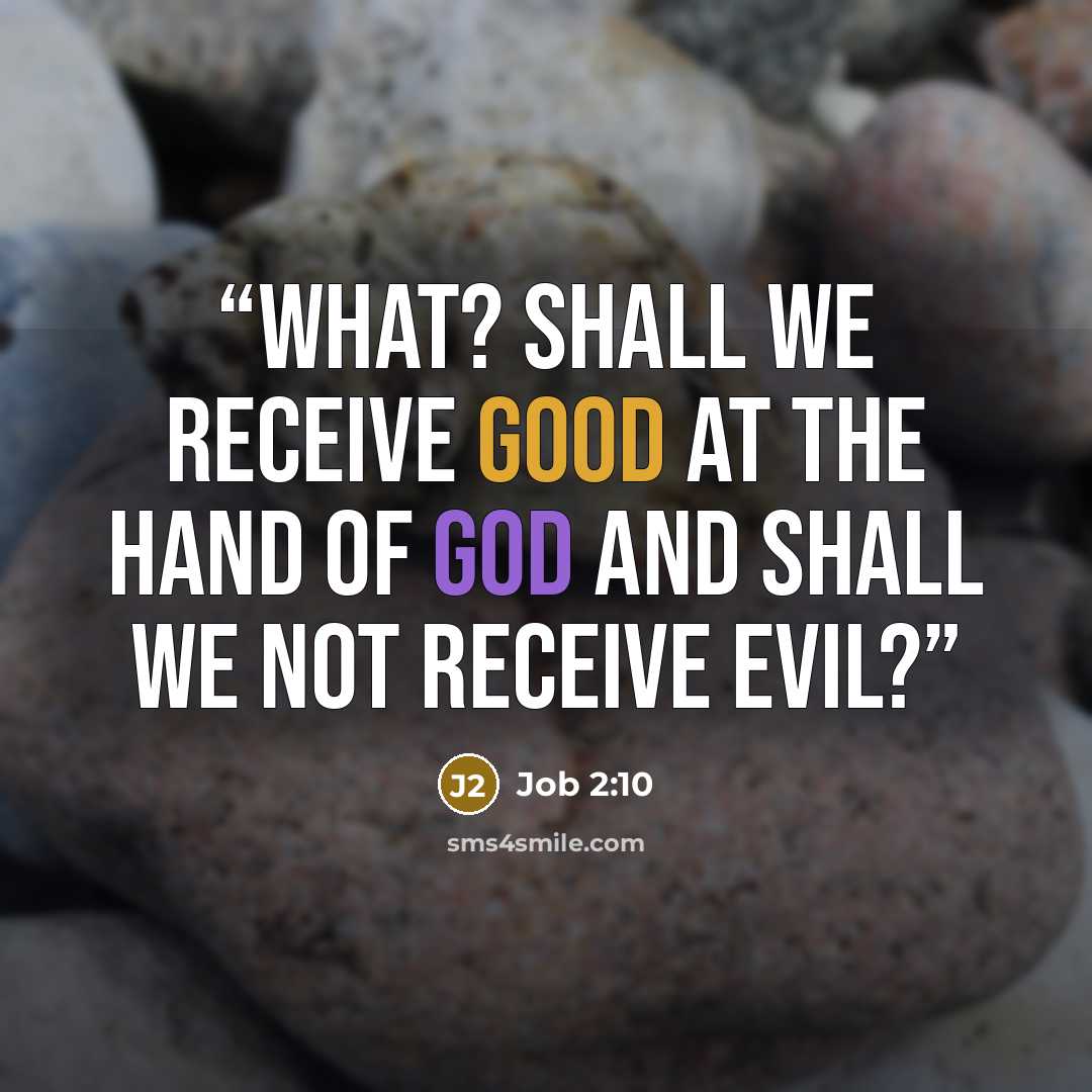 “what? shall we receive good at the hand of God and shall we not receive evil?” quote by Job 2:10