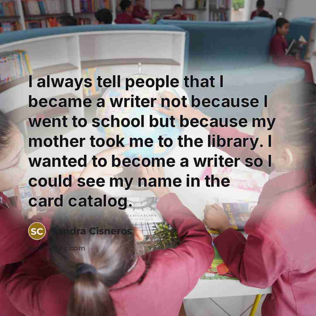 “I always tell people that I became a writer not…” quote by Sandra Cisneros