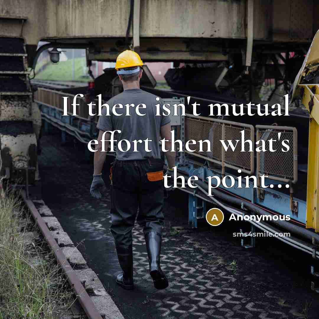 “If there isn't mutual effort then what's the point...…” quote by Anonymous