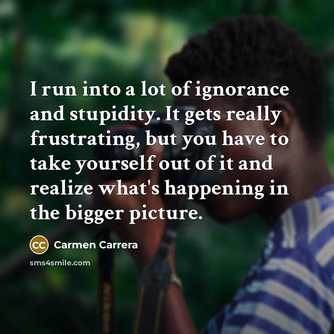 “I run into a lot of ignorance and stupidity. It…” quote by Carmen Carrera
