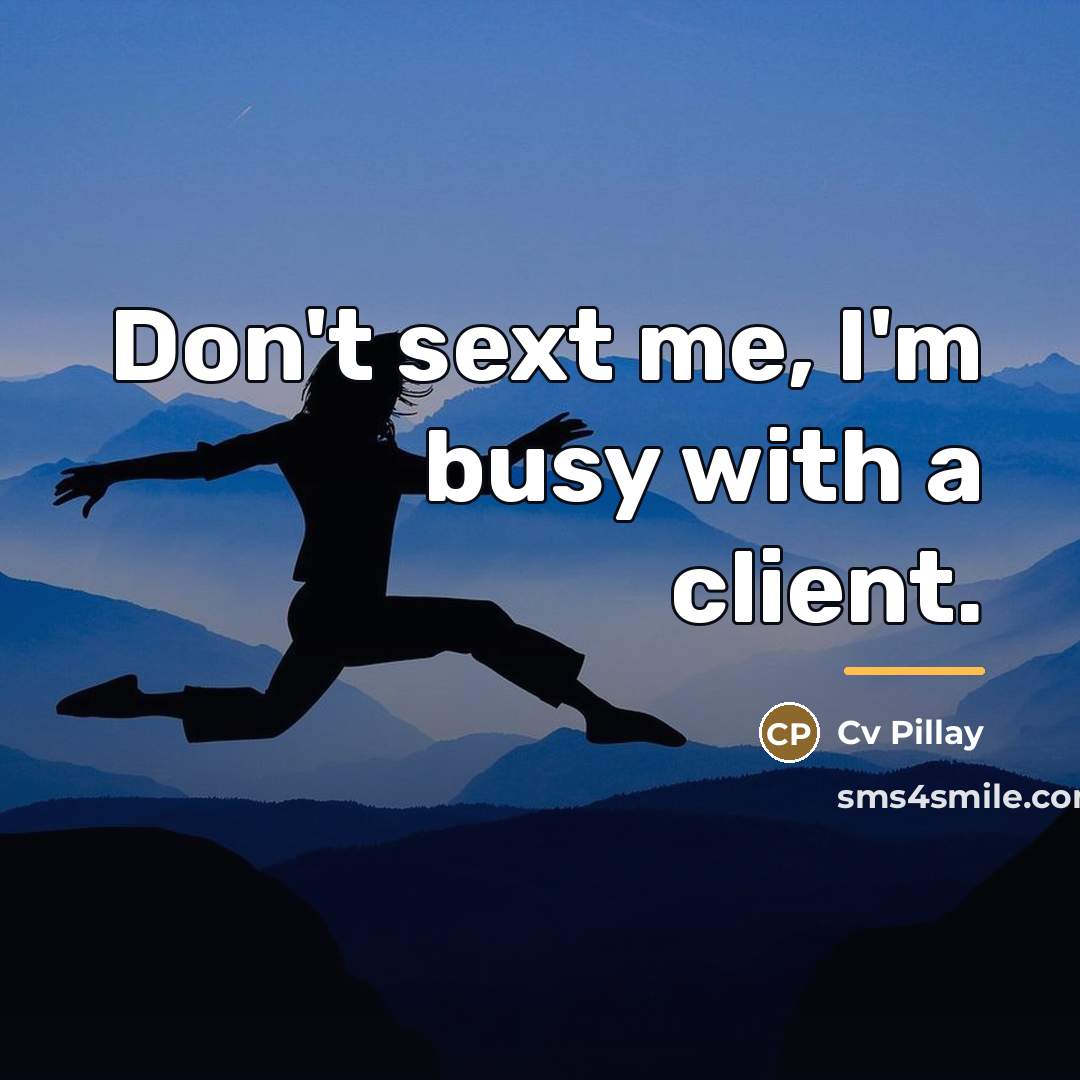“Don't sext me, I'm busy with a client.…” quote by Cv Pillay