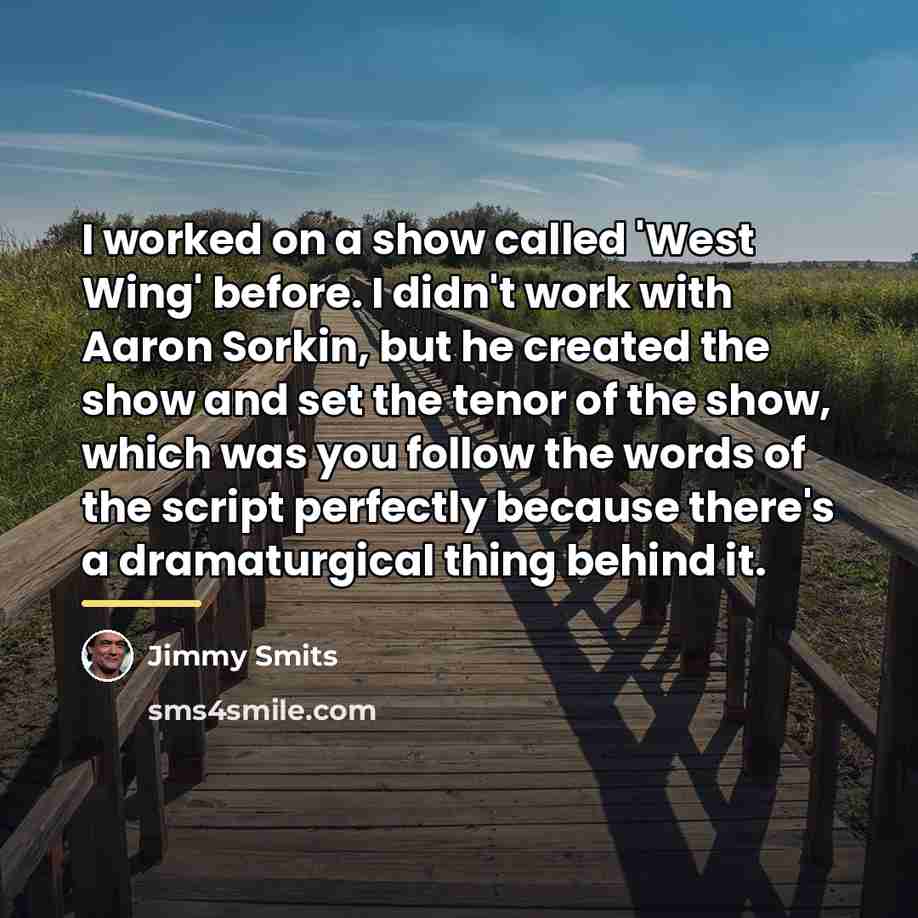 “I worked on a show called 'West Wing' before. I…” quote by Jimmy Smits