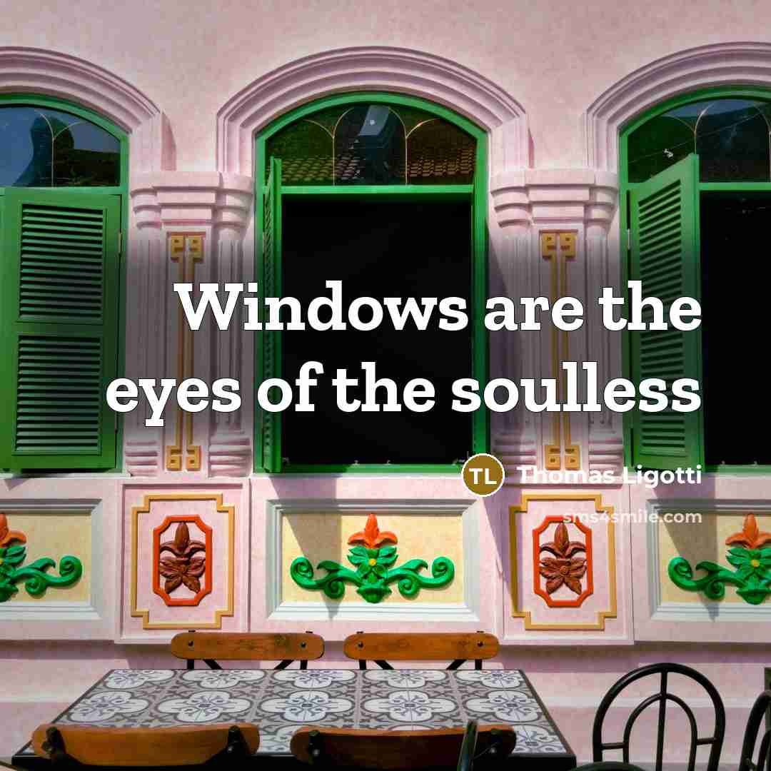 “Windows are the eyes of the soulless…” quote by Thomas Ligotti