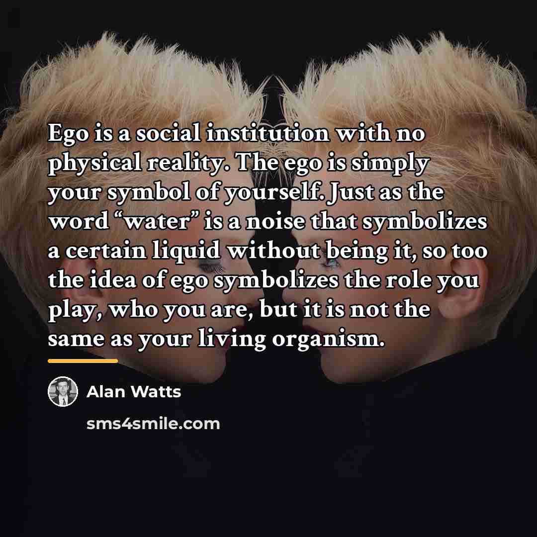 “Ego is a social institution with no physical reality. The…” quote by Alan Watts