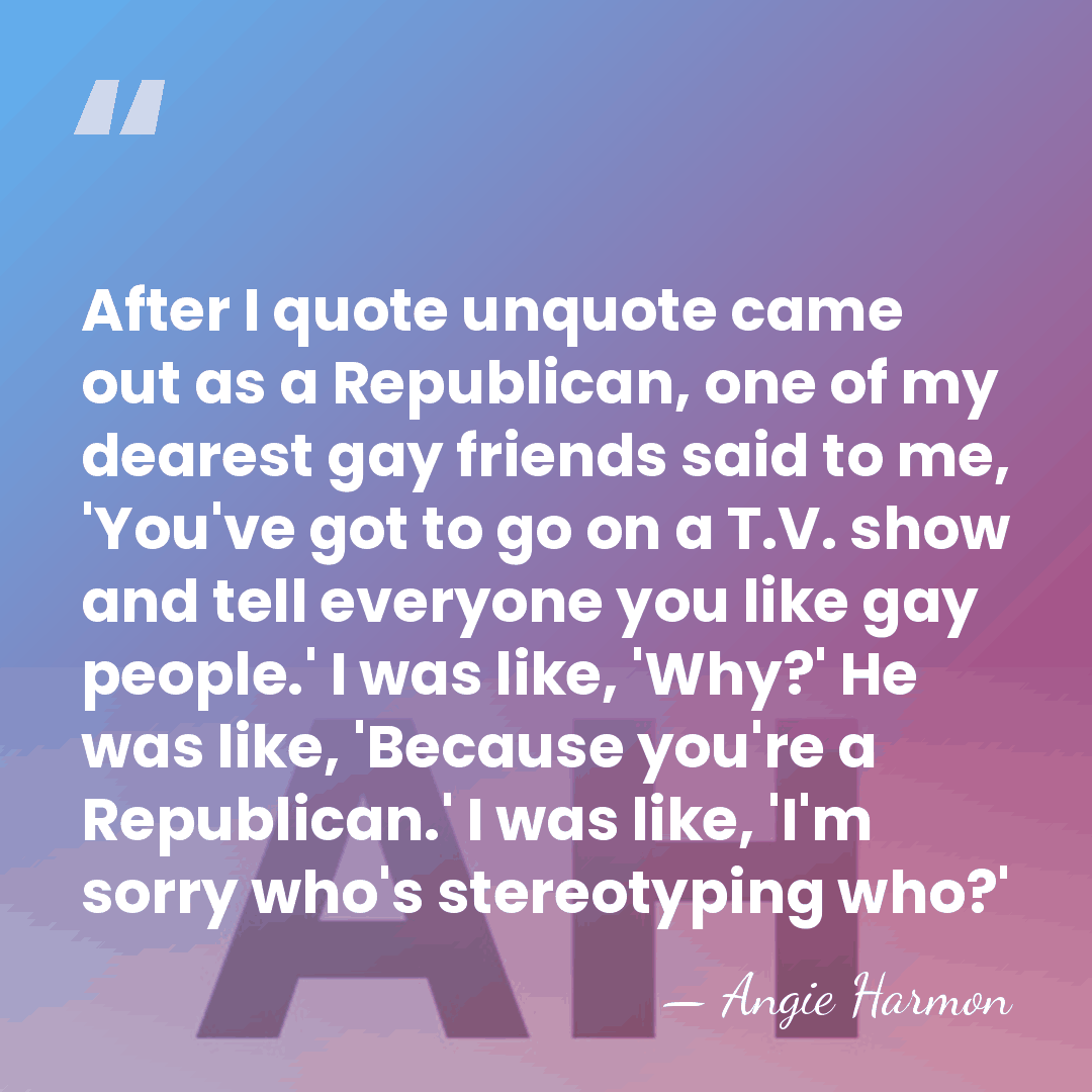 After I quote unquote came out as a Republican, one of my&hellip; - Angie Harmon