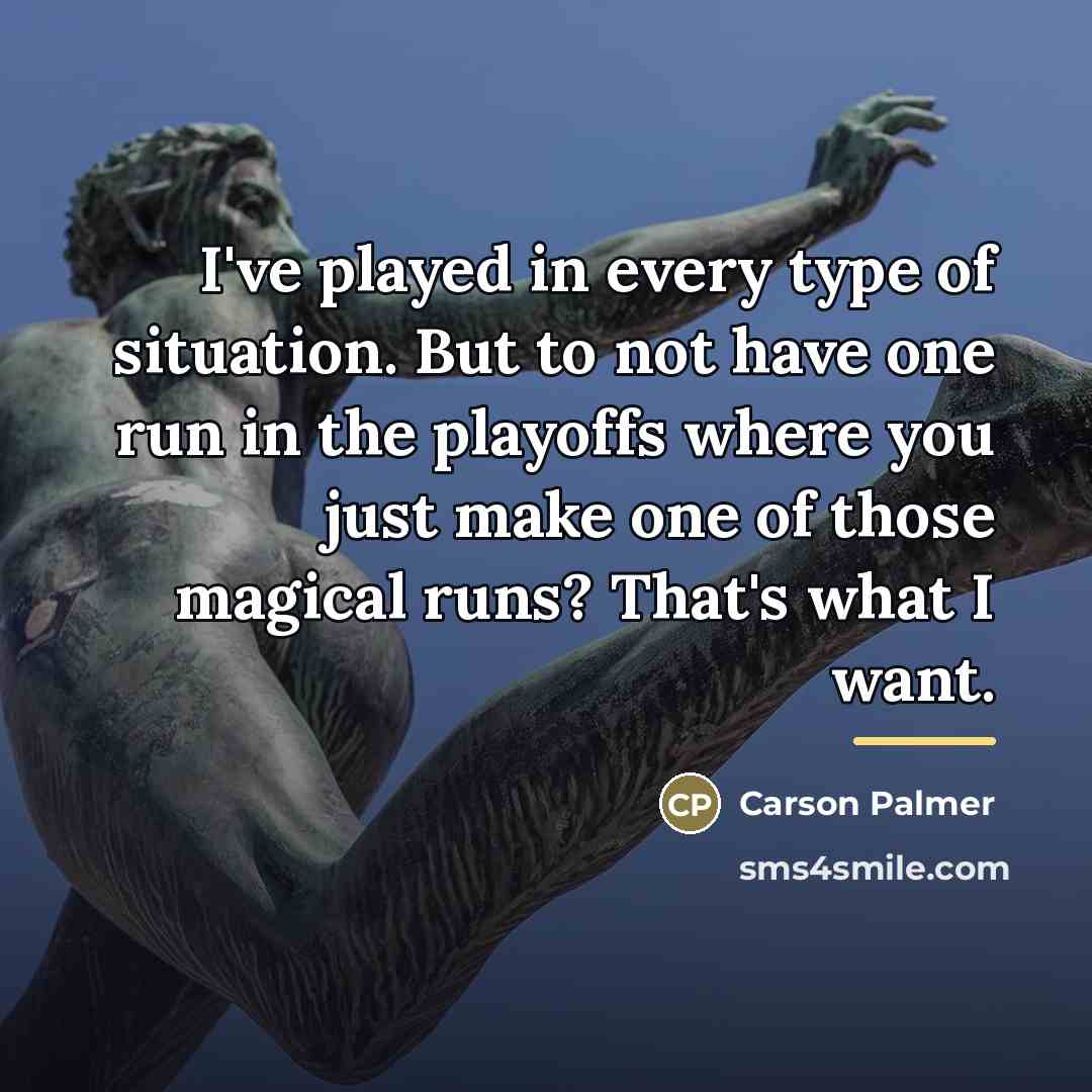 “I've played in every type of situation. But to not…” quote by Carson Palmer
