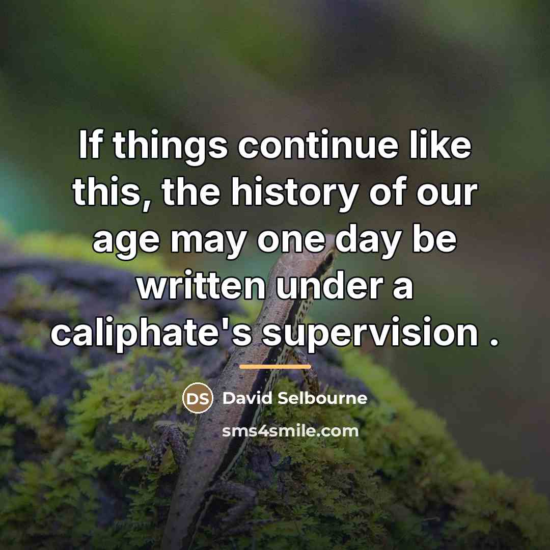 “If things continue like this, the history of our age…” quote by David Selbourne