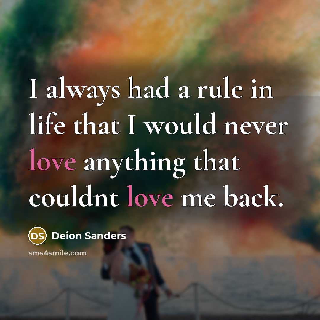 “I always had a rule in life that I would…” quote by Deion Sanders