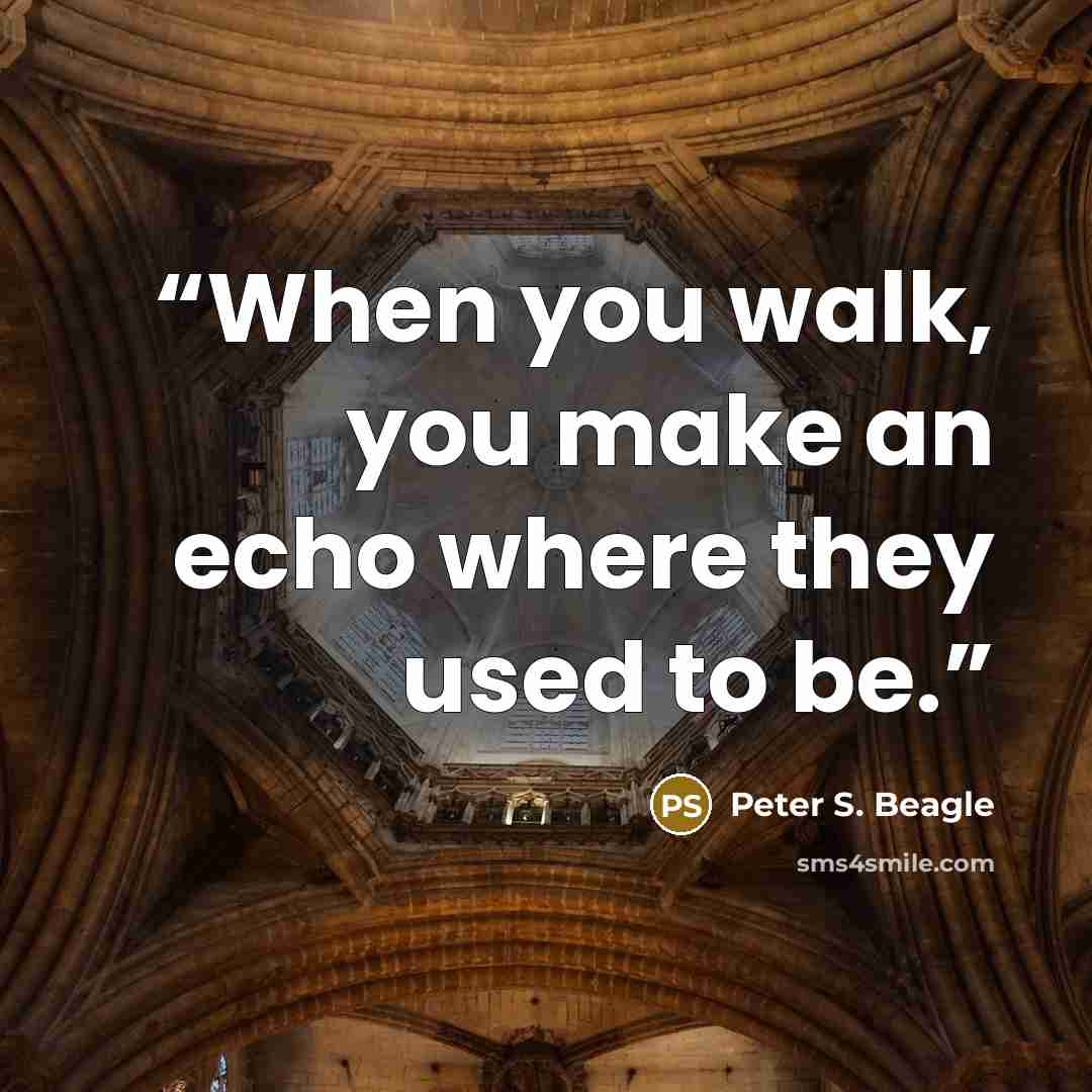 “When you walk, you make an echo where they used to be.” quote by Peter S. Beagle