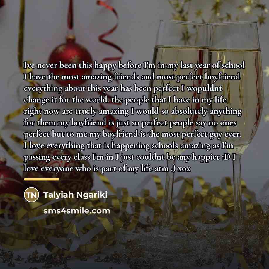 “Ive never been this happy before I'm in my last…” quote by Talyiah Ngariki