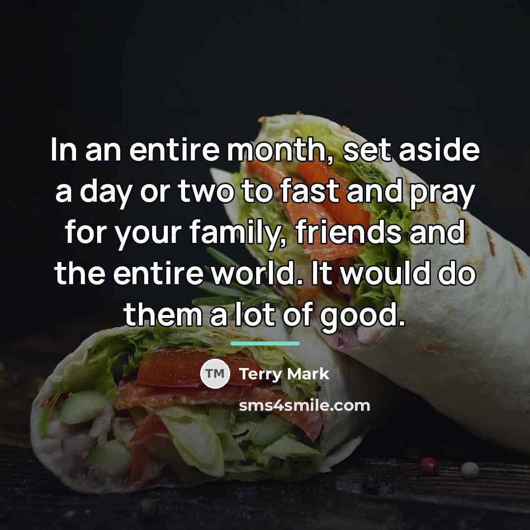 “In an entire month, set aside a day or two…” quote by Terry Mark