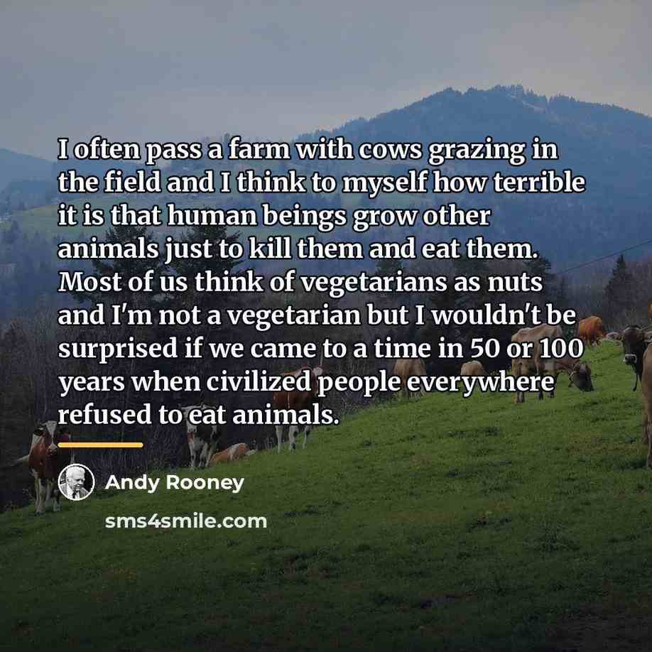 “I often pass a farm with cows grazing in the…” quote by Andy Rooney