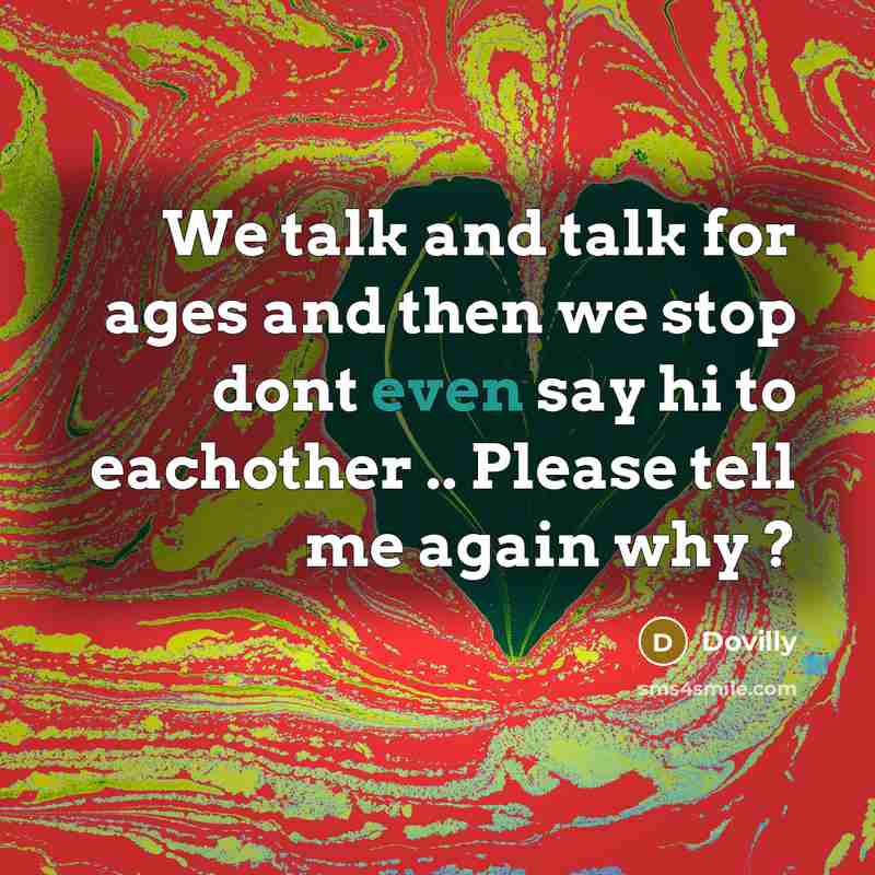 “We talk and talk for ages and then we stop…” quote by Dovilly