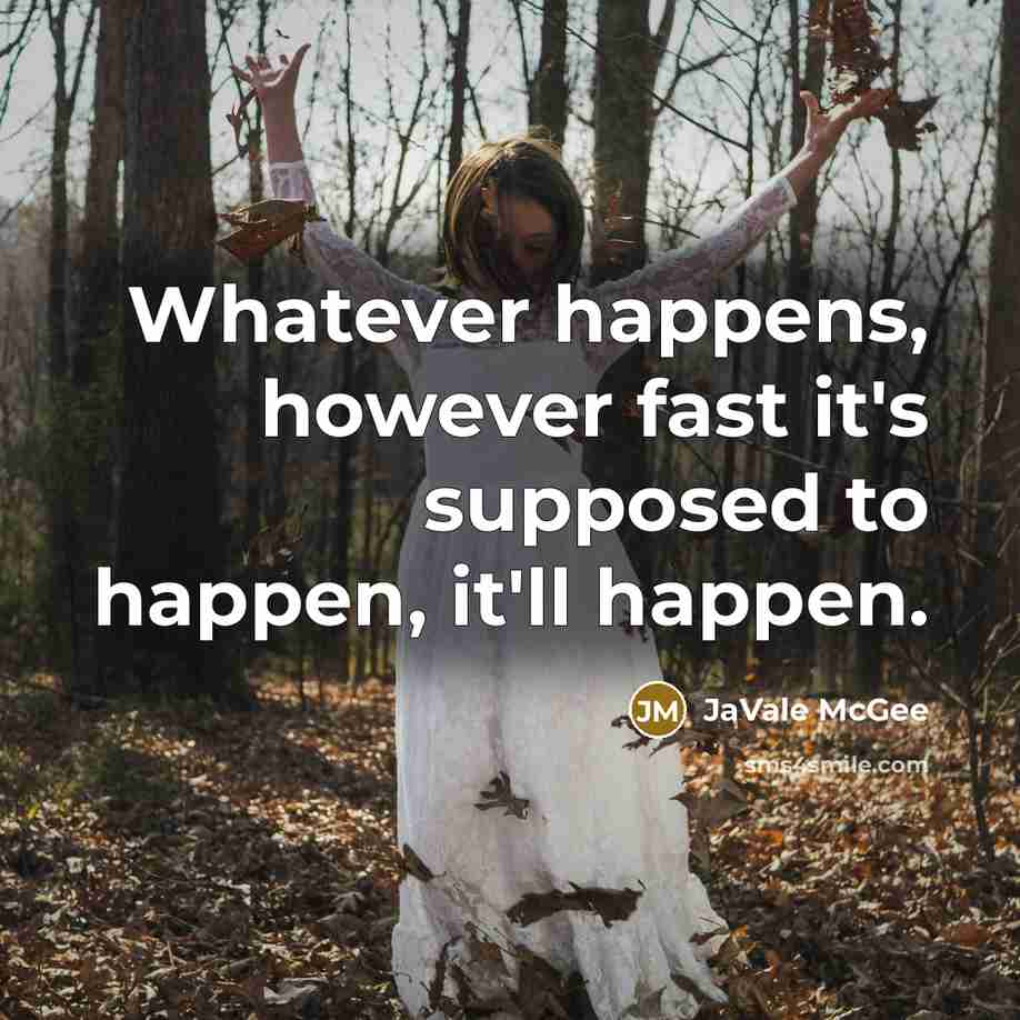 “Whatever happens, however fast it's supposed to happen, it'll happen.” quote by JaVale McGee