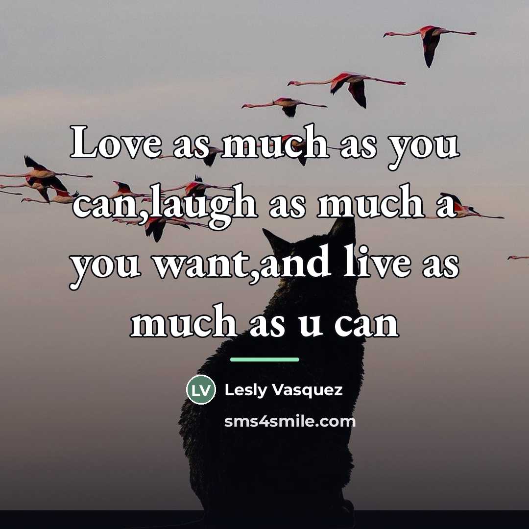 “Love as much as you can,laugh as much a you…” quote by Lesly Vasquez