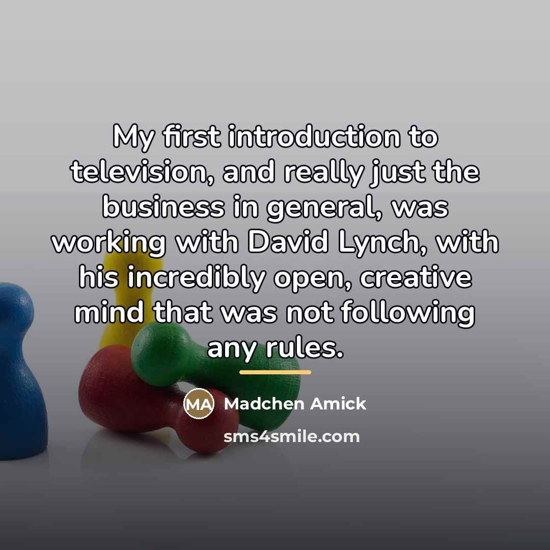 “My first introduction to television, and really just the business…” quote by Madchen Amick
