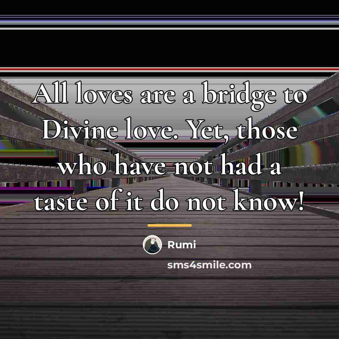 “All loves are a bridge to Divine love. Yet, those…” quote by Rumi