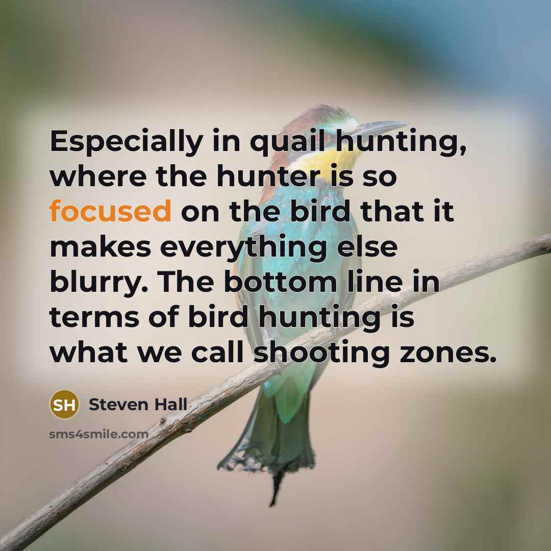 “Especially in quail hunting, where the hunter is so focused…” quote by Steven Hall