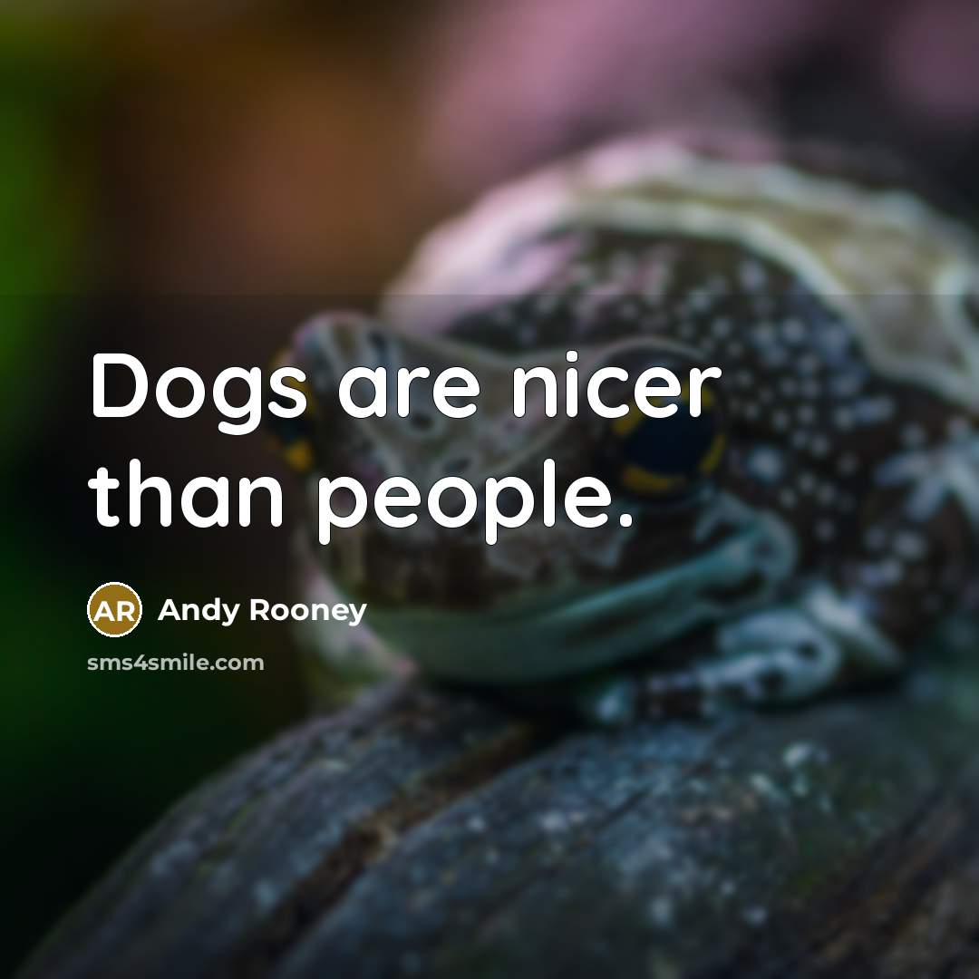 “Dogs are nicer than people.” quote by Andy Rooney