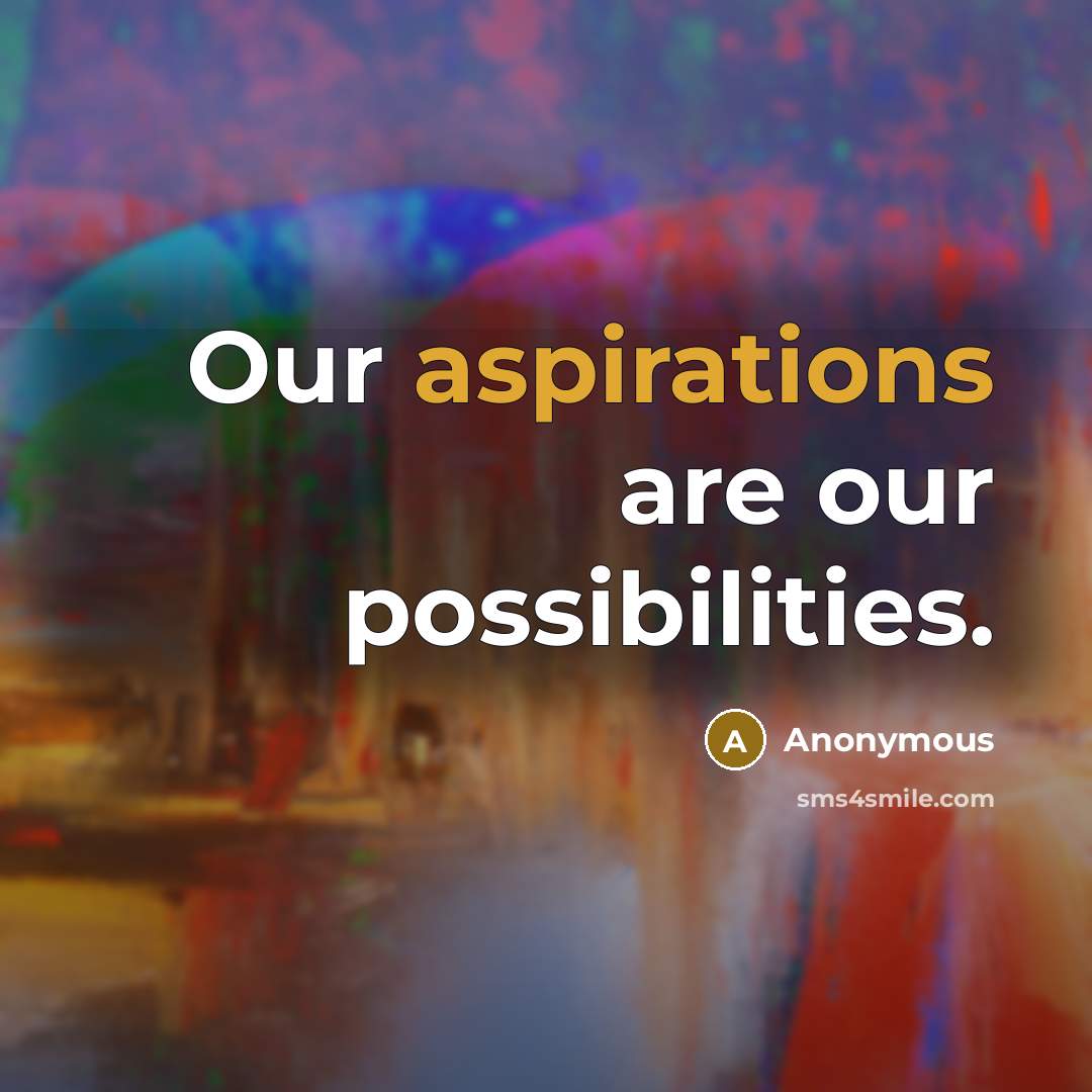 “Our aspirations are our possibilities.” quote by Anonymous