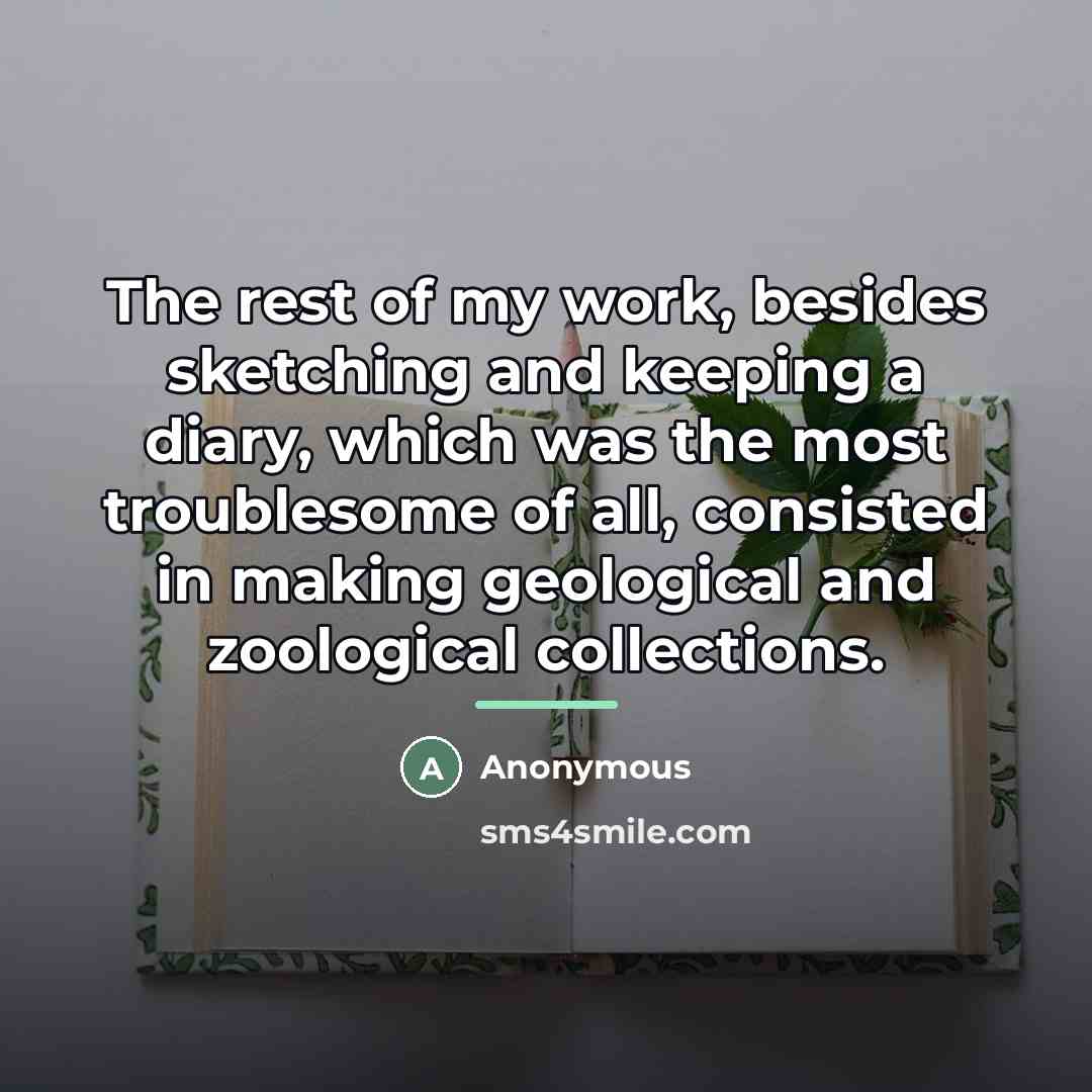 “The rest of my work, besides sketching and keeping a…” quote by Anonymous