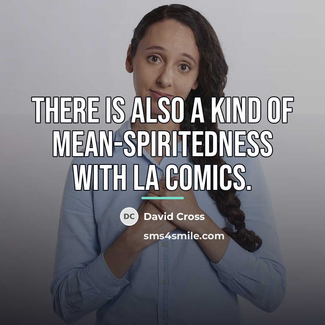 “There is also a kind of mean-spiritedness with LA comics.…” quote by David Cross
