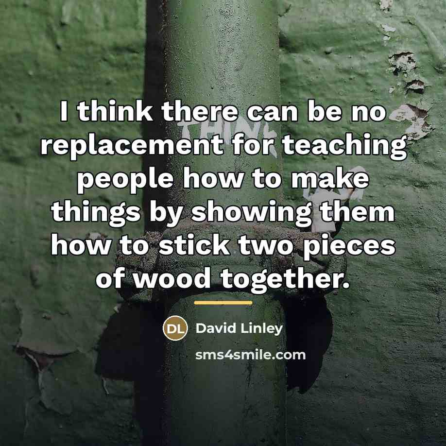 “I think there can be no replacement for teaching people…” quote by David Linley