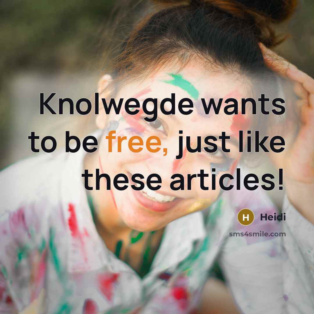 “Knolwegde wants to be free, just like these articles!” quote by Heidi