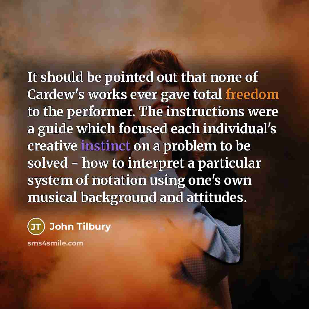 “It should be pointed out that none of Cardew's works…” quote by John Tilbury