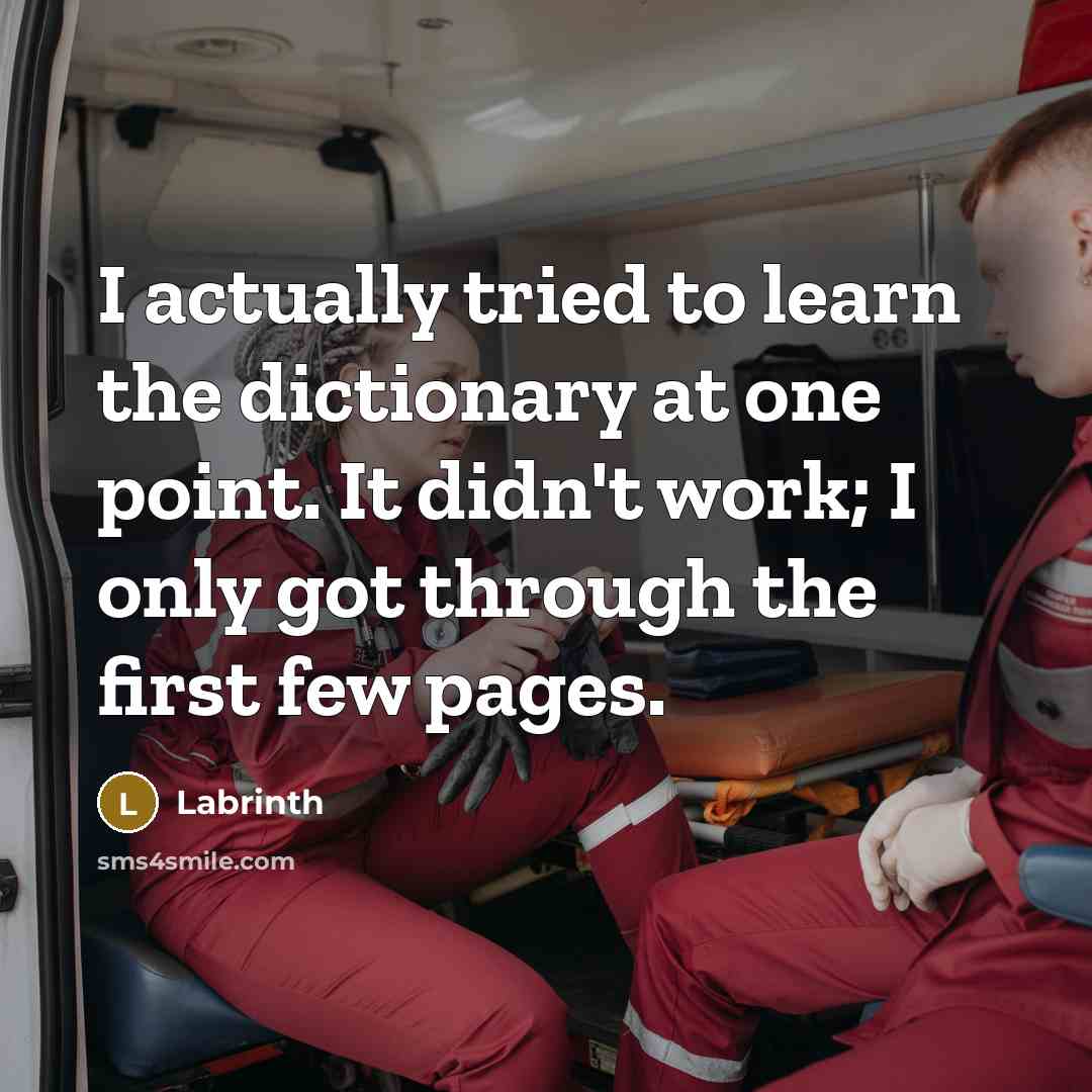 “I actually tried to learn the dictionary at one point.…” quote by Labrinth
