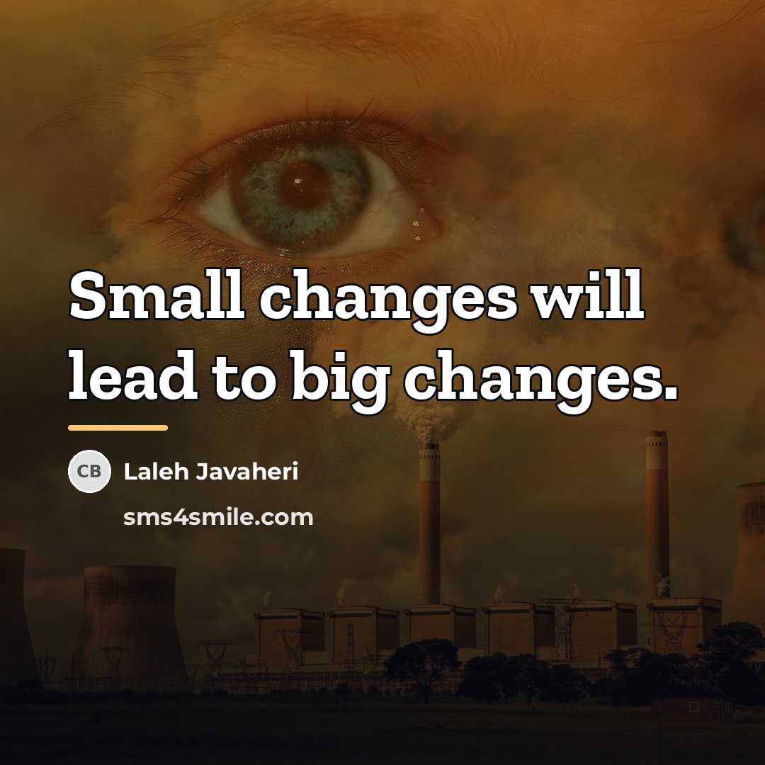 “Small changes will lead to big changes.…” quote by Laleh Javaheri