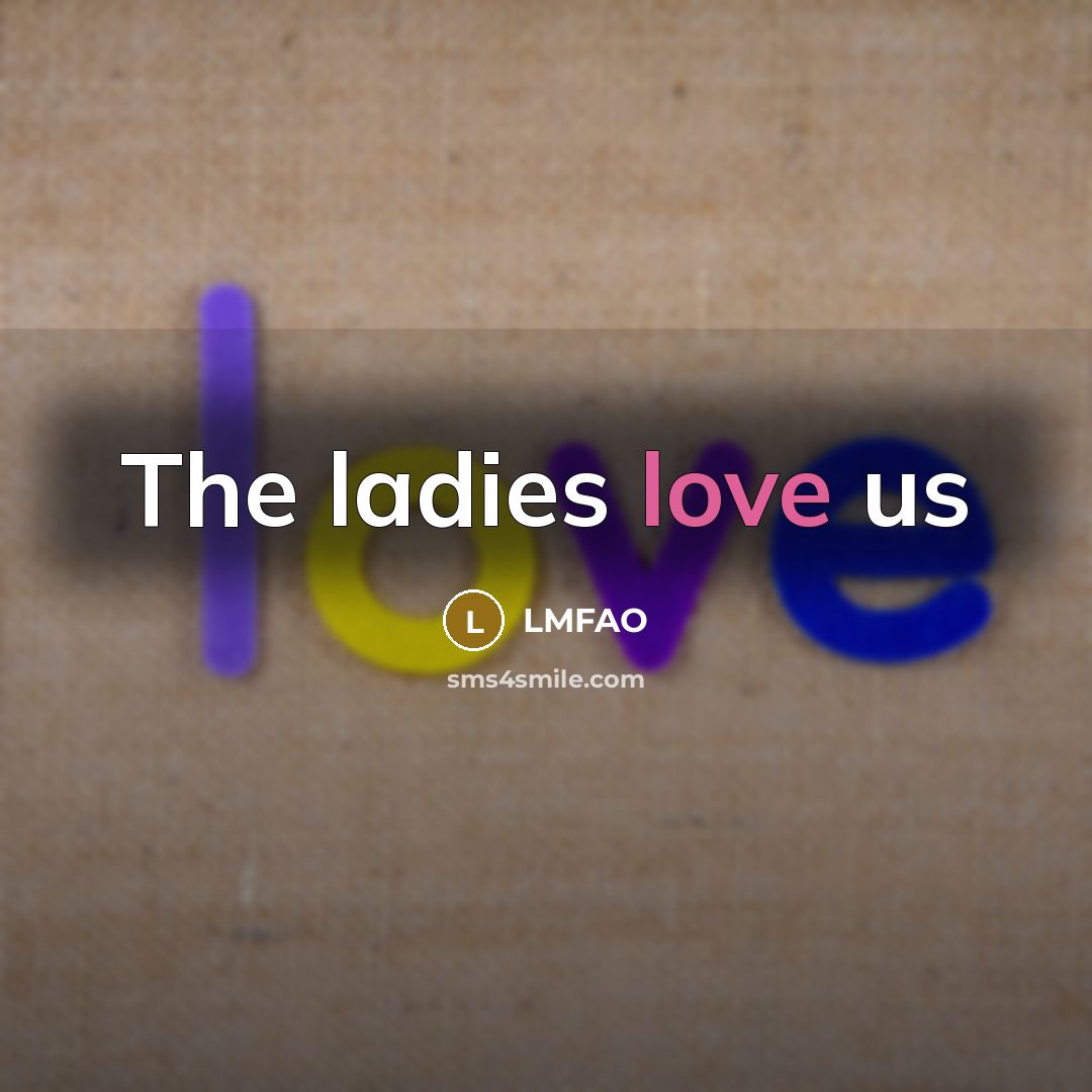 “The ladies love us…” quote by LMFAO