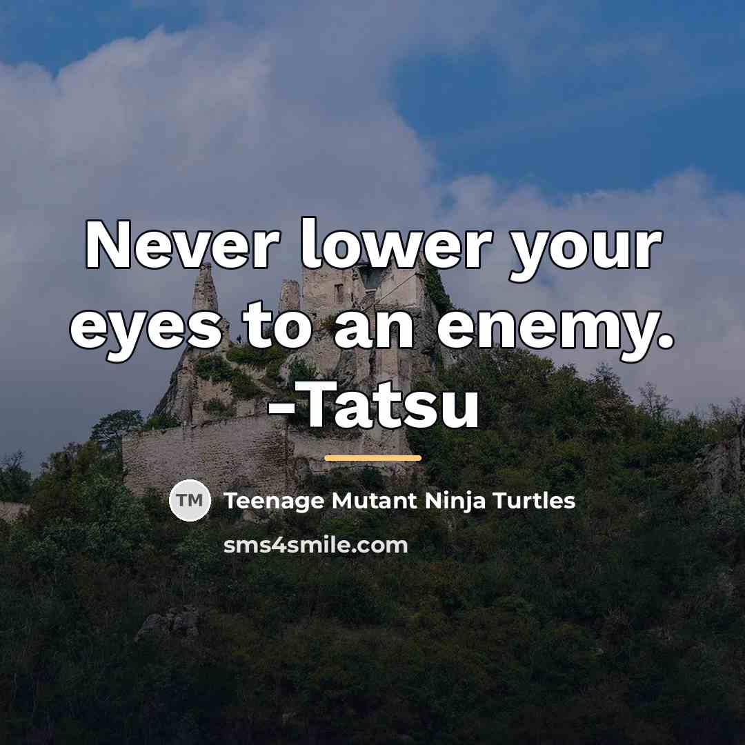 “Never lower your eyes to an enemy. -Tatsu…” quote by Teenage Mutant Ninja Turtles