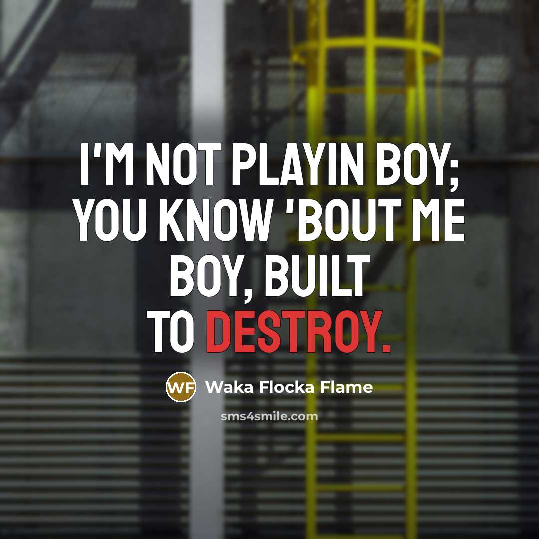 “I'm not playin boy; you know 'bout me boy, built…” quote by Waka Flocka Flame