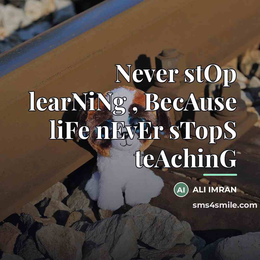 “Never stOp learNiNg , BecAuse liFe nEvEr sTopS teAchinG…” quote by ALI IMRAN
