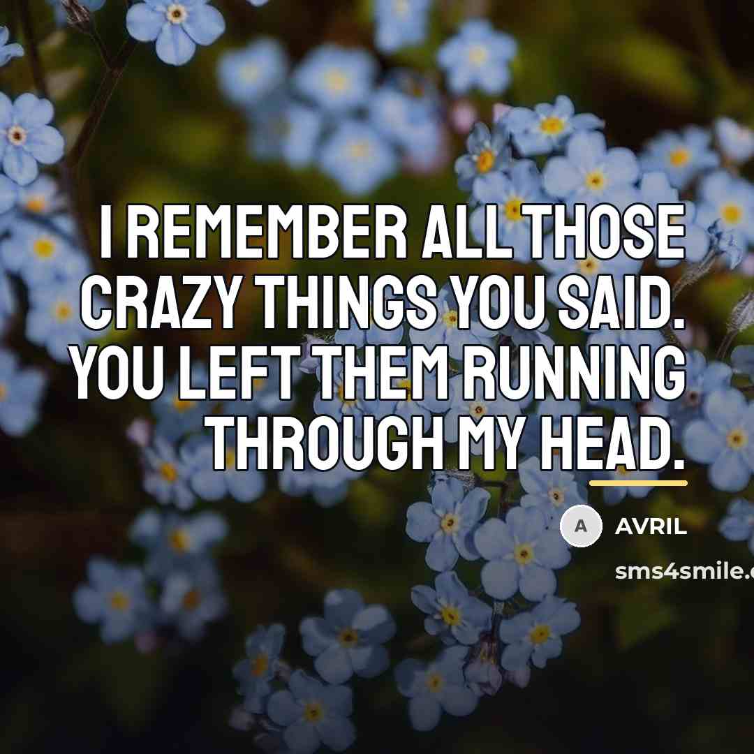 “I remember all those crazy things you said. You left…” quote by Anonymous