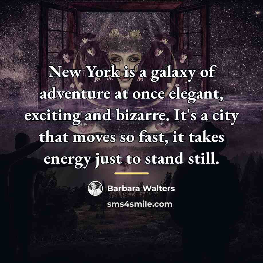 “New York is a galaxy of adventure at once elegant,…” quote by Barbara Walters