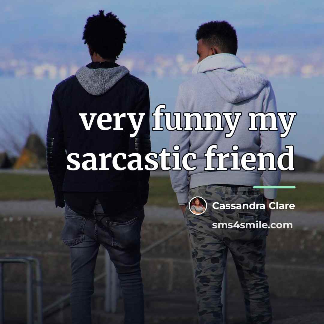 “very funny my sarcastic friend…” quote by Cassandra Clare