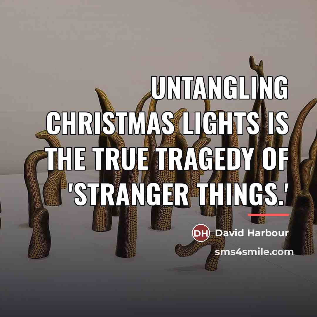 “Untangling Christmas lights is the true tragedy of 'Stranger Things.'…” quote by David Harbour