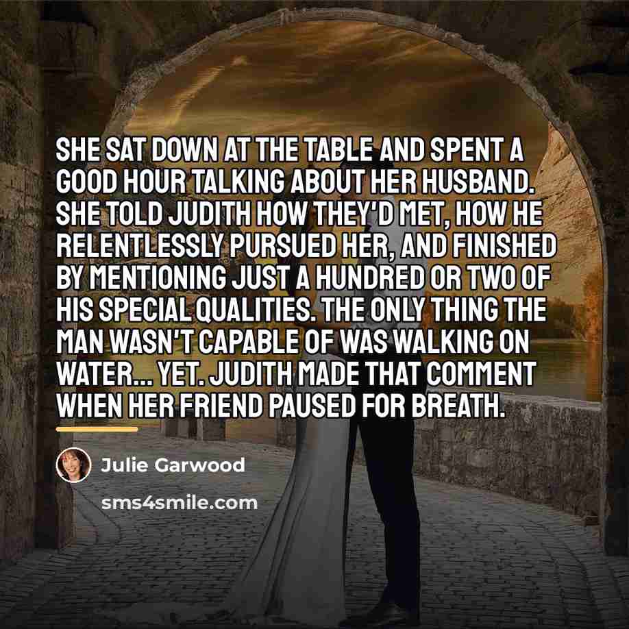 “She sat down at the table and spent a good…” quote by Julie Garwood