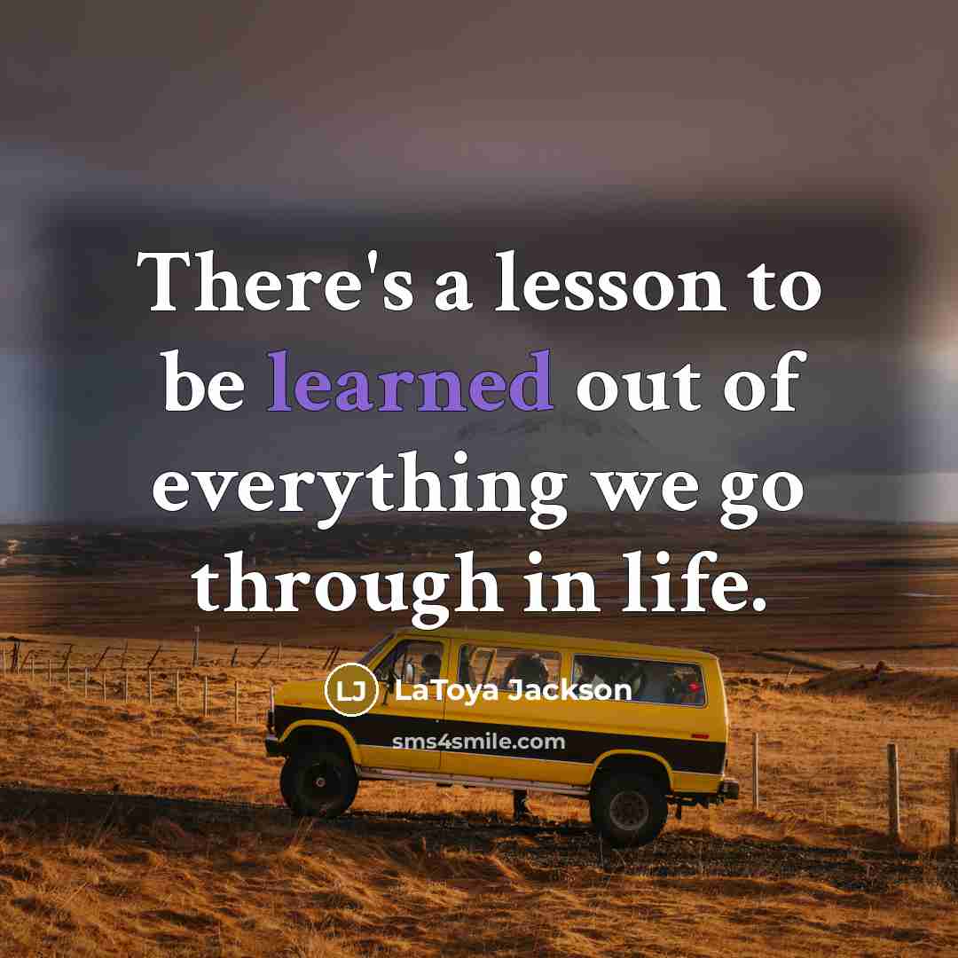 “There's a lesson to be learned out of everything we…” quote by LaToya Jackson