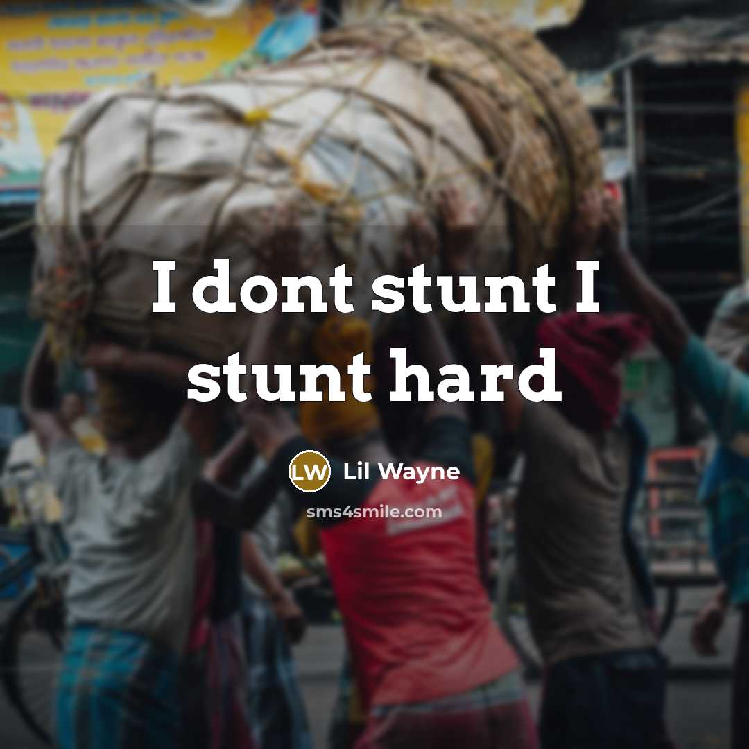 “I dont stunt I stunt hard…” quote by Lil Wayne