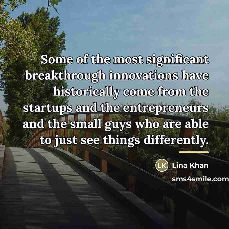 “Some of the most significant breakthrough innovations have historically come…” quote by Lina Khan