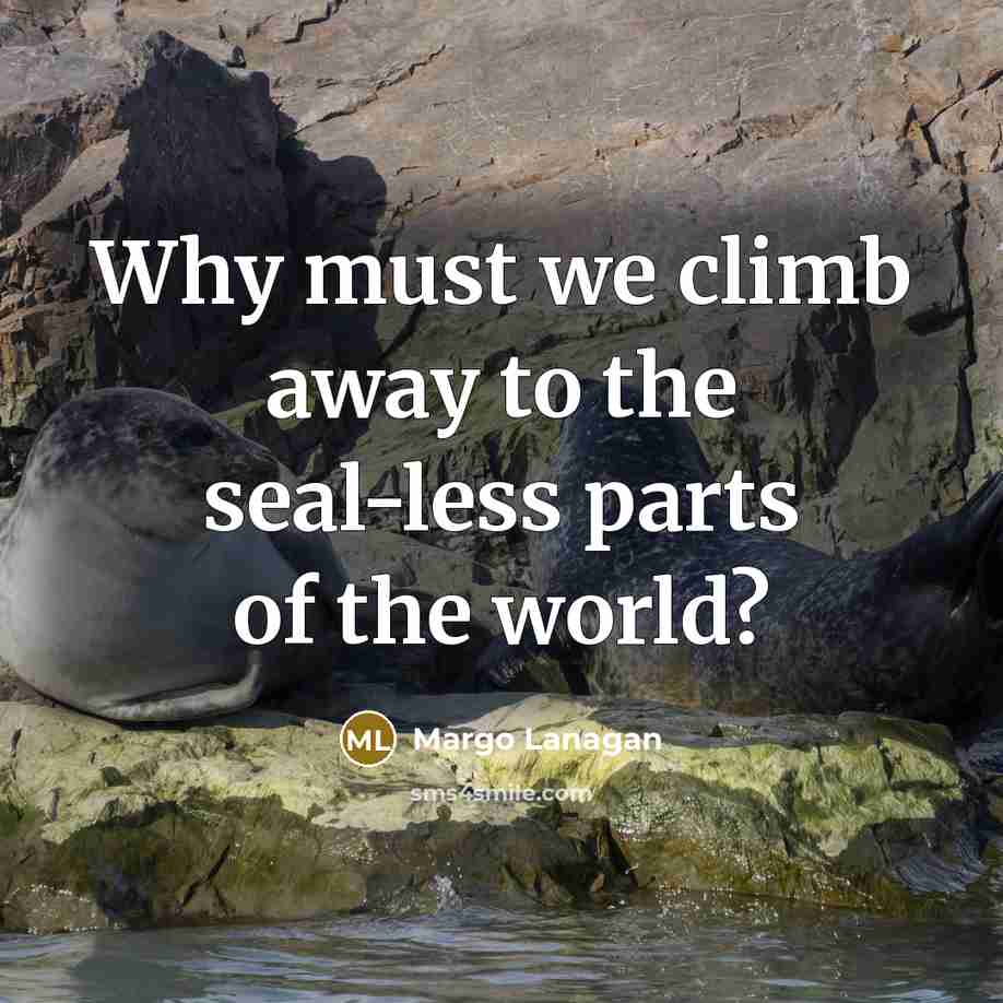 “Why must we climb away to the seal-less parts of the world?” quote by Margo Lanagan
