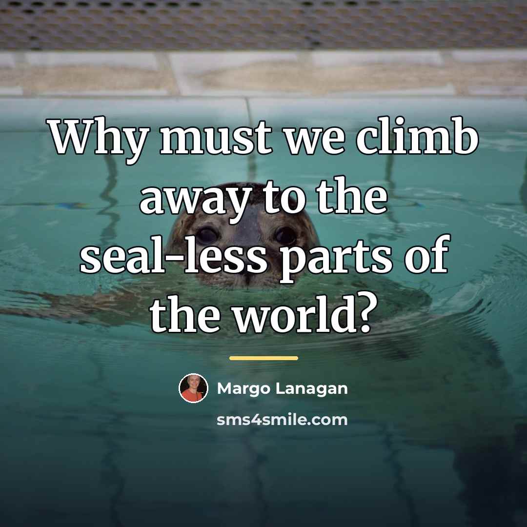 “Why must we climb away to the seal-less parts of…” quote by Margo Lanagan