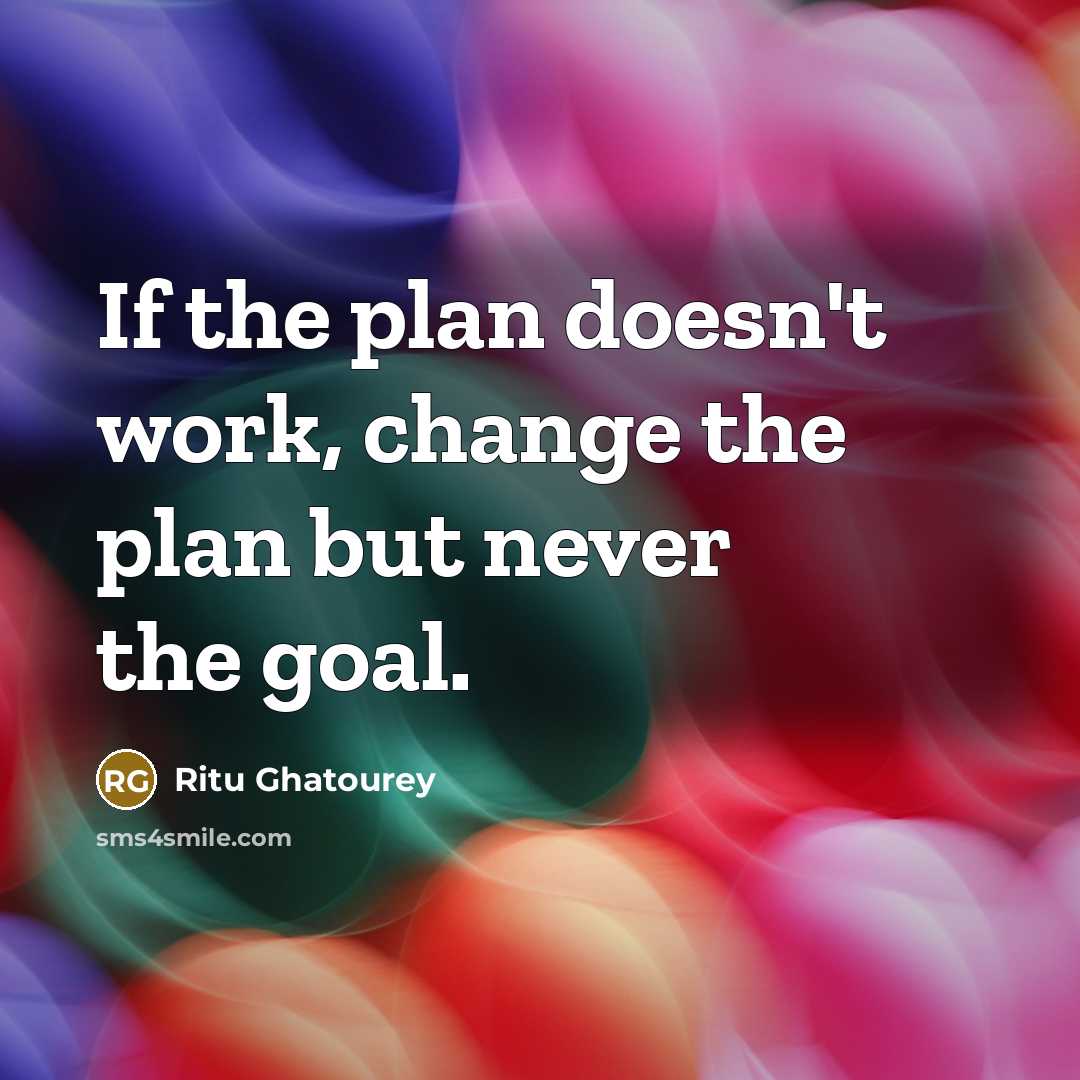 “If the plan doesn't work, change the plan but never…” quote by Ritu Ghatourey
