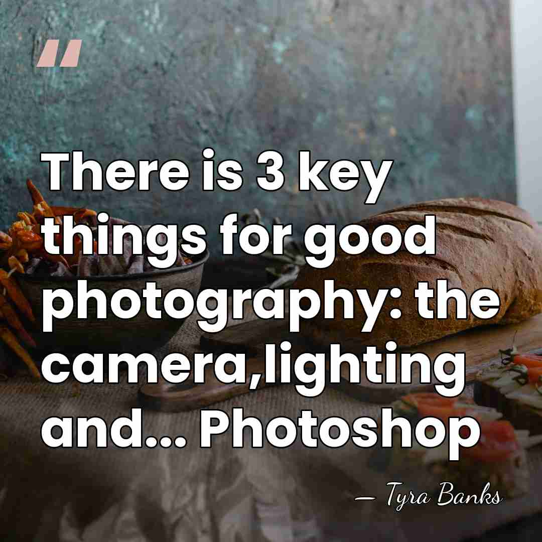There is 3 key things for good photography: the camera,lighting and... Photoshop - Tyra Banks